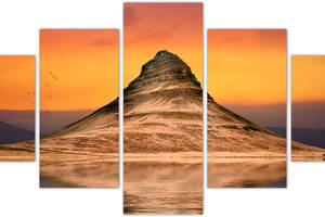 Модульная картина из пяти частей KIL Art Закат над горой 162x80 см (m52_49)