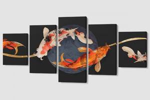 Модульная картина из пяти частей Malevich Store 162x80 см Fish (MK53616)