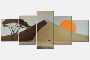 Модульна картина з п'яти частин Malevich Store 162x80 см Захід сонця в пустелі (MK53600)