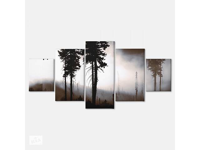 Модульная картина из пяти частей Malevich Store 162x80 см Туманный Лес (MK53604)