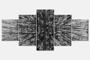 Модульна картина із п'яти частин Malevich Store 162x80 см Мегаполіс (MK53601)