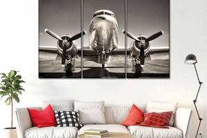 Модульная картина из трех частей Art Studio Shop Блестящий самолет 128x81 см (M3_L_87)