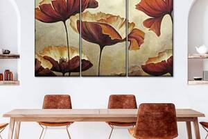 Модульная картина из трех частей Art Studio Shop Осенние цветы 128x81 см (M3_L_67)