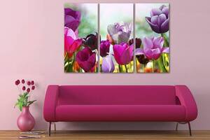 Модульная картина из трех частей Art Studio Shop Оттенки фиолетового 78x48 см (M3_M_148)