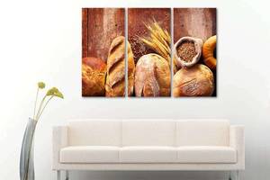 Модульна картина із трьох частин Art Studio Shop Достаток хліба 78x48 см (M3_M_159)
