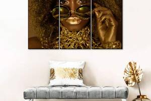 Модульна картина із трьох частин Art Studio Shop Золота королева 128x81 см (M3_L_44)