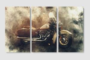 Модульная картина из трех частей Harley-Davidson Malevich Store 126x80 см (MK311625)