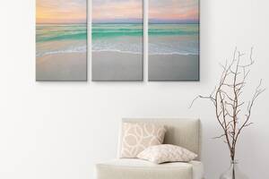 Модульная картина из трех частей KIL Art Бирюзовый пляж 156x100 см (M3_XL_17)