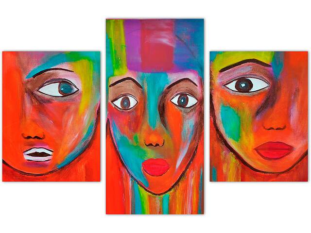 Модульна картина із трьох частин KIL Art Три дівчини 141x90 см (m31_L_21)