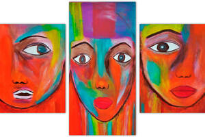 Модульная картина из трех частей KIL Art Три девушки 96x60 см (m31_M_21)