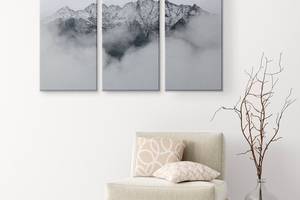 Модульная картина из трех частей KIL Art Туманные вершины 156x100 см (M3_XL_25)