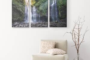 Модульная картина из трех частей KIL Art У водопада 156x100 см (M3_XL_27)