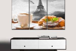 Модульная картина из трех частей KIL Art Завтрак в Париже 156x100 см (M3_XL_139)
