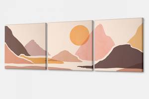 Модульная картина из трех частей Malevich Store 111x35 см Pink Mountains (MK322410)