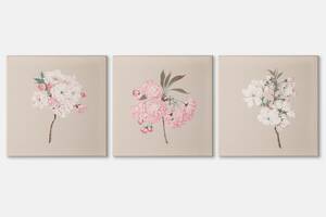 Модульная картина из трех частей Malevich Store 156x50 см Цвет вишни (MK322402)