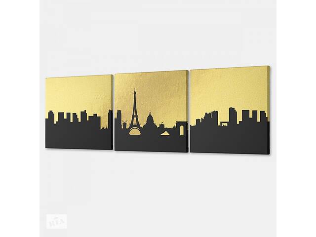 Модульная картина из трех частей Malevich Store 231x75 см Gold France (MK322406)