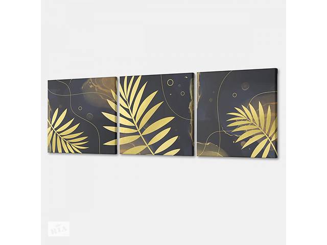 Модульная картина из трех частей Malevich Store 231x75 см Листья Пальмы (MK322403)