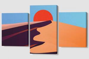 Модульная картина из трех частей Malevich Store 96x60 см Жаркий закат (MK322011)