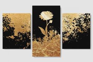 Модульная картина из трех частей Malevich Store 96x60 см Золотой цветок (MK322029)