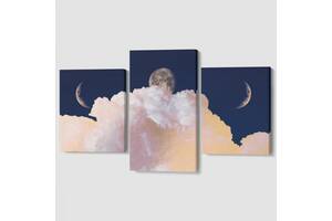 Модульная картина из трех частей Malevich Store 96x60 см Розовые облака (MK322014)