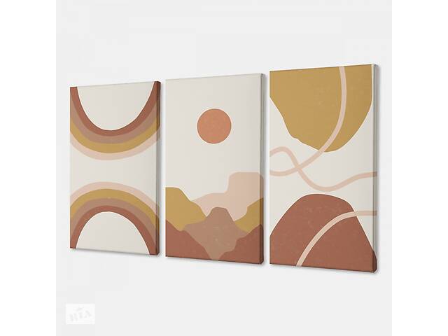 Модульная картина из трех частей Mountains Sunset Malevich Store 126x80 см (MK311605)