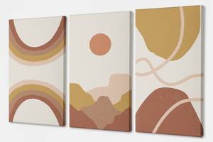 Модульная картина из трех частей Mountains Sunset Malevich Store 96x60 см (MK311605)