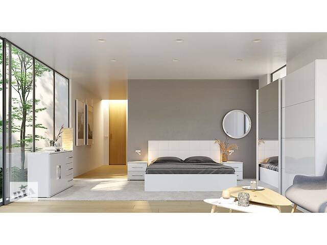 Модульная спальня Миро-Марк Фемели минимализм в глянце Белый глянец (54249)