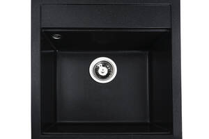 Мойка гранитная для кухни Platinum 5149 FIESTA матовая Черный металлик