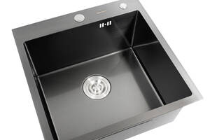 Мойка кухонная Platinum Handmade PVD черная + корзина и дозатор в комплекте