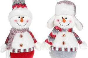 Мягкая игрушка 'Снеговик' 42см, белый, серый, красный, 2 дизайна