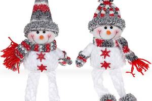 Мягкая игрушка 'Снеговик' 44см, белый, серый, красный, 2 дизайна