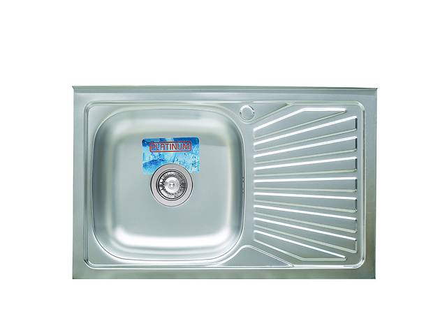 Мойка кухонная из нержавеющей стали Platinum 8050 L ДЕКОР 07 / 160