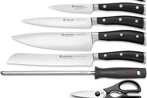 Набір ножів з блоком Wuesthof Classic Ikon 8 шт Black (1090370703)