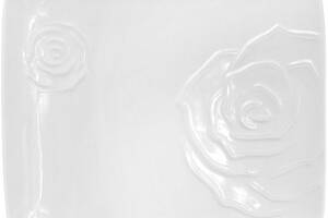 Набор 2 фарфоровые подставные тарелки 'White Rose' 30x30см (белый фарфор)