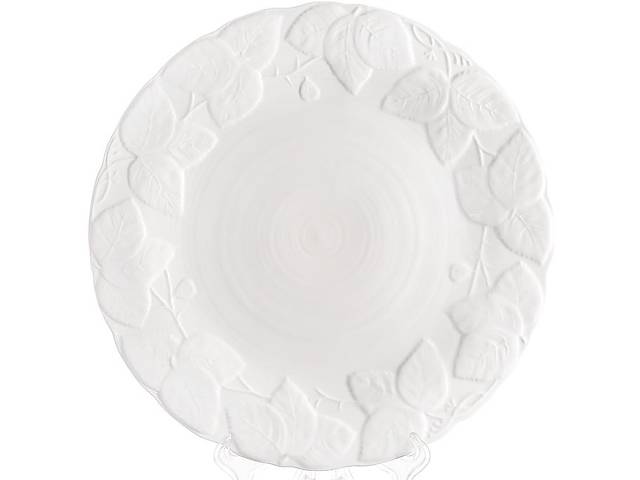 Набор 2 обеденные тарелки 'White City Листья' Ø26см, белый фарфор