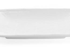 Набор 2 прямоугольные тарелки 'White City Бамбук' 36х21см для суши (белый фарфор)