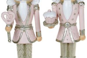 Набор 2 статуэтки 'Карамельный Щелкунчик' 22.5см, розовый с шампанью