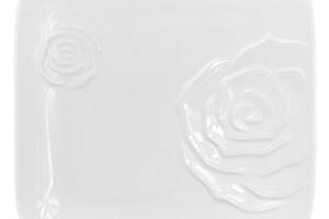 Набор 3 фарфоровые обеденные тарелки 'White Rose' 25x25см (белый фарфор)