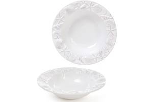 Набор 3 тарелки 'Морской Бриз' Ø23.5см, суповые, белая керамика