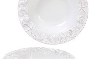 Набор 3 тарелки 'Морской Бриз' Ø23.5см, суповые, белая керамика