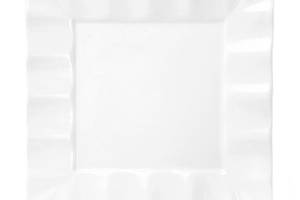 Набор 4 фарфоровые тарелки 'White City Волна' 20х20см (белый фарфор)
