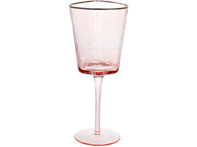 Набор 4 фужера Diva Pink бокалы для вина 400мл, розовый с золотым кантом