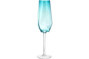 Набор 4 фужера Monaco бокалы для шампанского 370мл, стекло голубой лед
