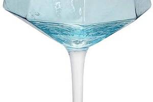 Набор 4 фужера Monaco Ice бокалы для вина 570мл, стекло голубой лед с золотым кантом