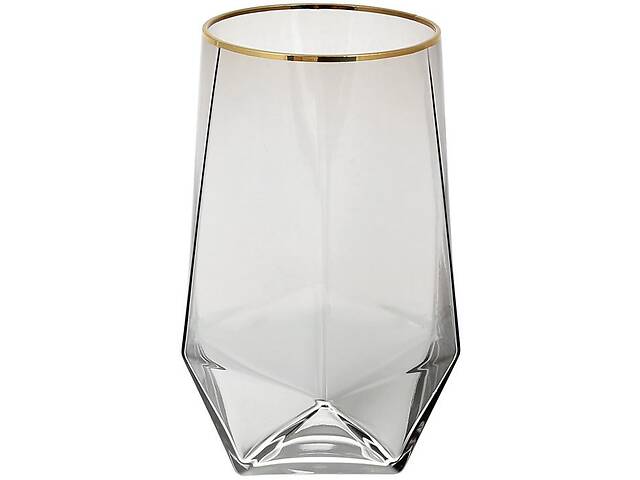 Набор 4 стакана Clio 700мл, дымчатое стекло с золотым кантом