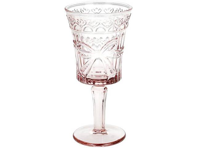 Набор 6 бокалов для вина 'Бант' 260мл, розовое стекло