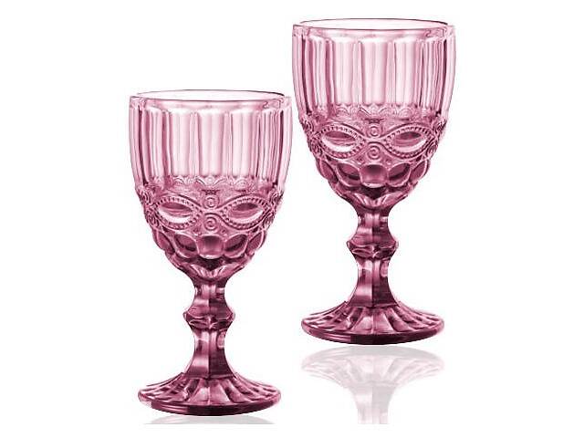 Набор 6 бокалов для вина Elodia Винтаж 260мл, розовое стекло