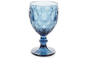 Набор 6 бокалов для вина Сиена Тоскана 300мл, синее стекло BonaDi