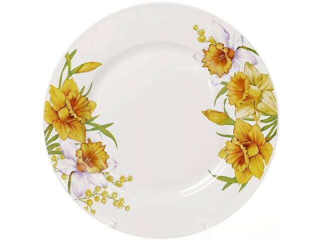 Набор 6 фарфоровых обеденных тарелок 'Нарцисс' Ø23см