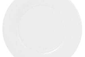 Набор 6 фарфоровых обеденных тарелок 'White City' Ø25см (белый фарфор)